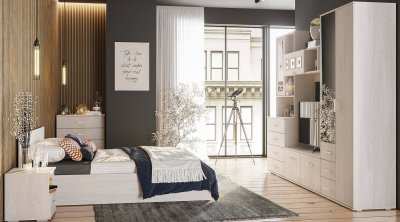 Спальня Белла (БТС) Ясень белый Комплект 3