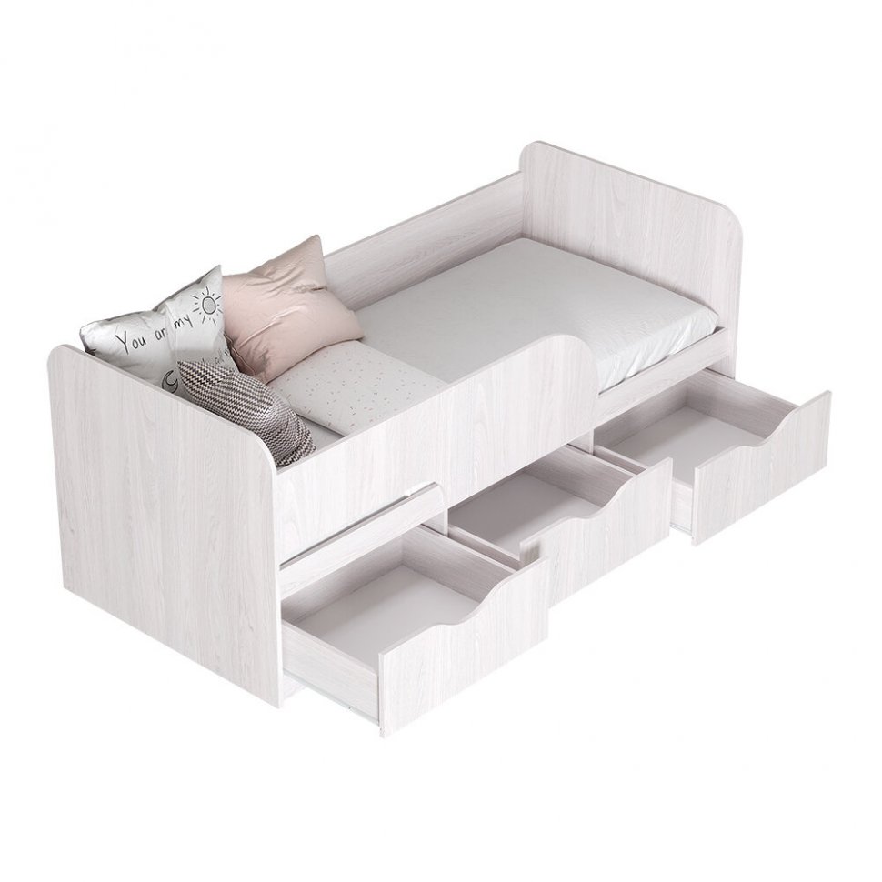 Кровать 80х186 Стандарт КР-22 (БТС) Ясень белый