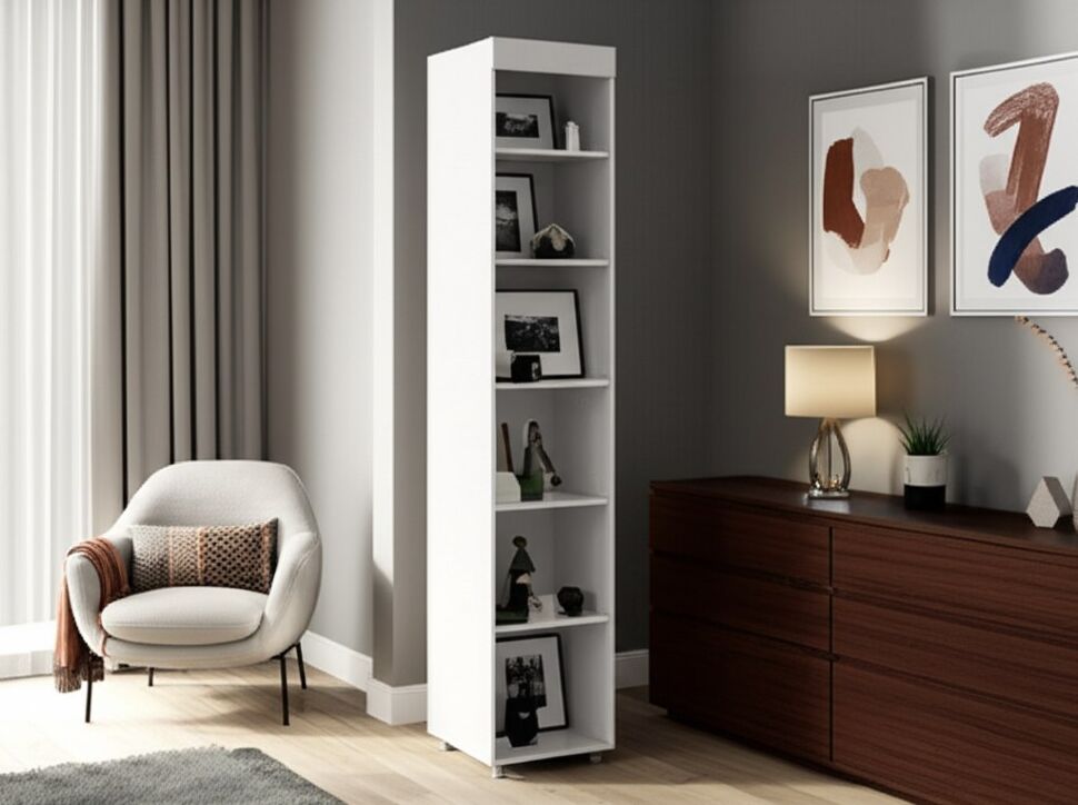 Стеллаж (гл. 560) Монако МН-41 белое дерево