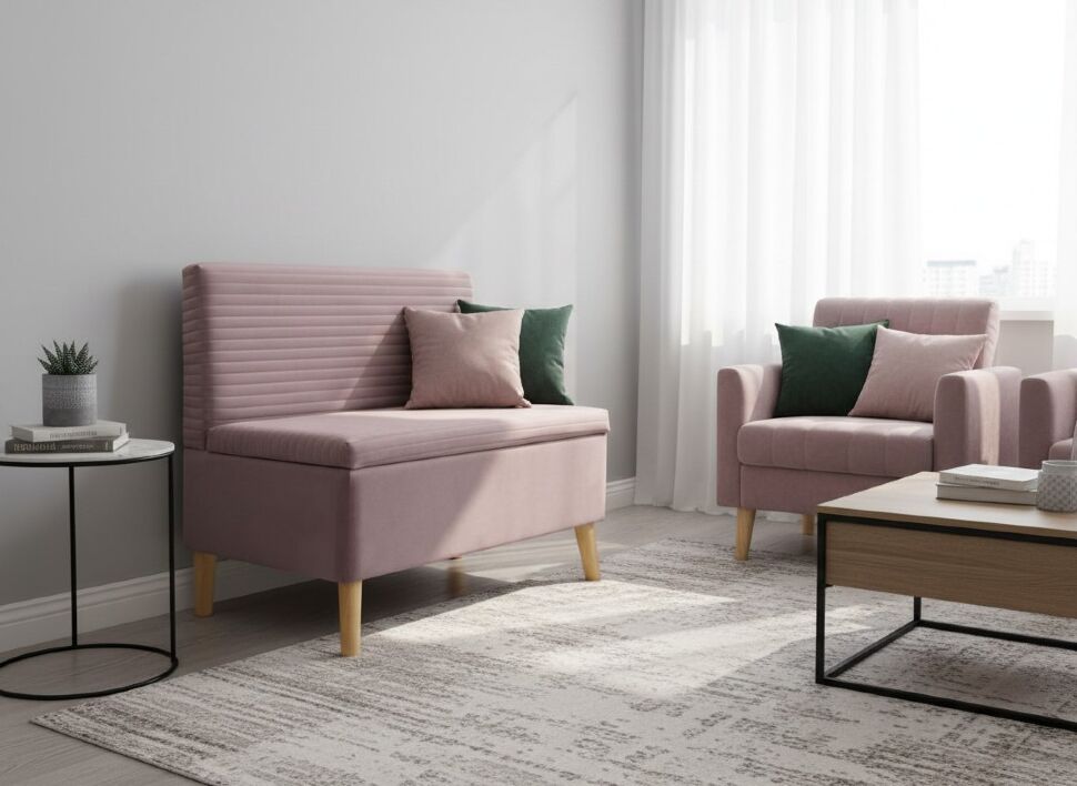 Диван ОАЗИС-1 Д широкий пудра №15