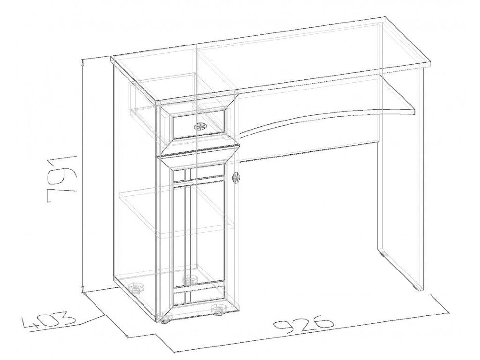 Стол туалетный Глазов-мебель Sherlock 53 (Дуб Сонома)