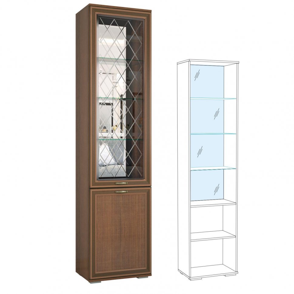 Пенал с витриной ЛШ-4 Ливорно DOMANI