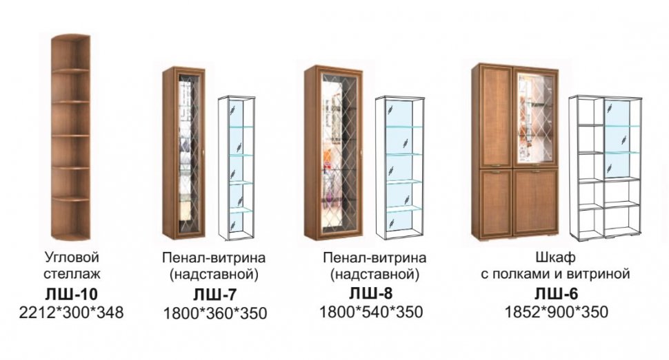 Пенал с витриной ЛШ-4 Ливорно DOMANI