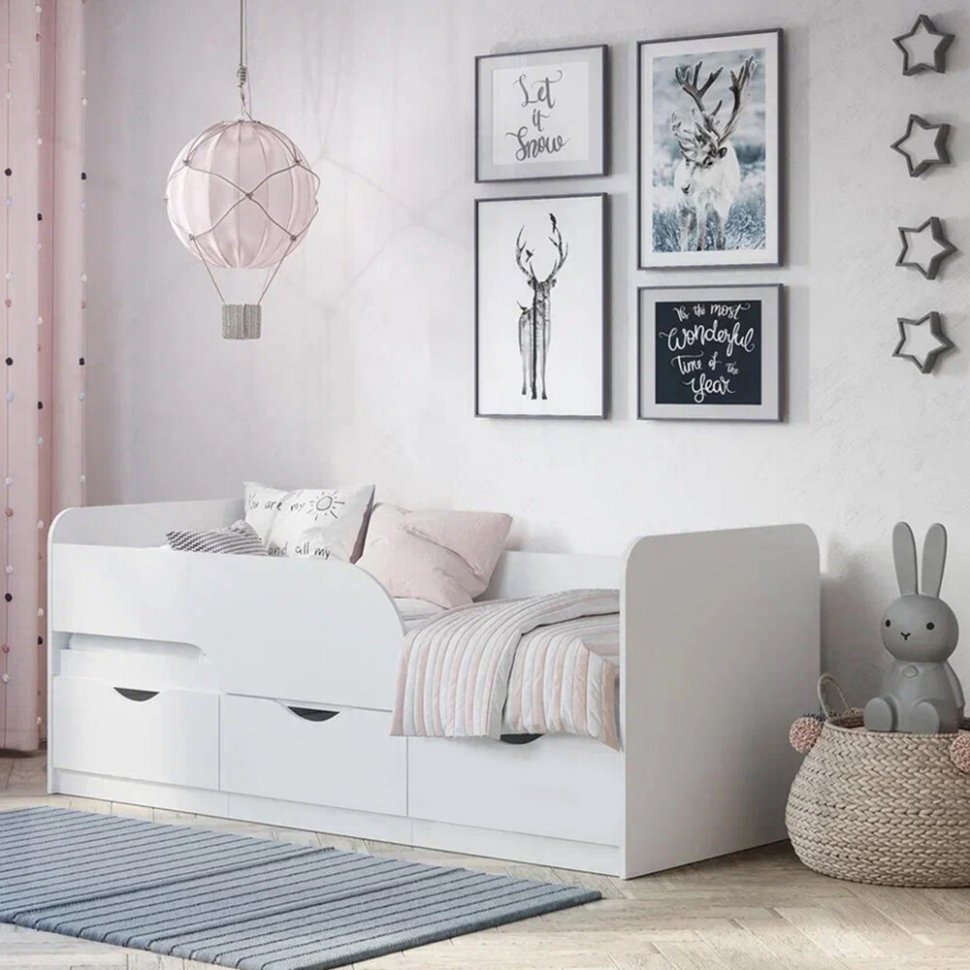 Кровать 80х186 Стандарт КР-22 (БТС) Белый