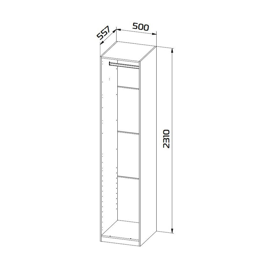 Корпус шкафа (01) 500 Квадро (Ижмебель) Белый
