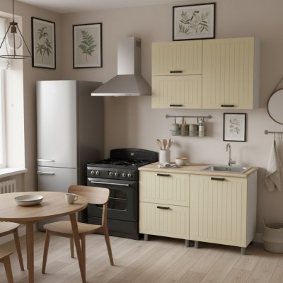 Кухня Аленушка 1,2 м с ящ.в 2 Орхидея Крем,скоба черный,сонома
