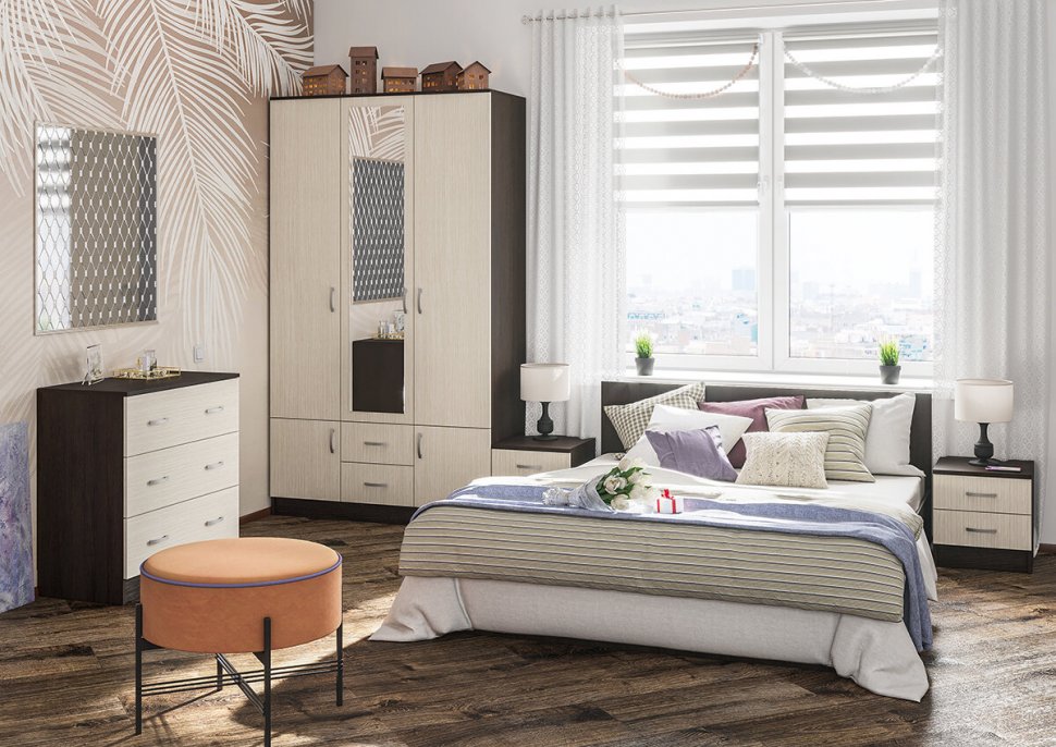 Кровать 140х200 Ронда КР-140 с основанием ЛДСП Венге