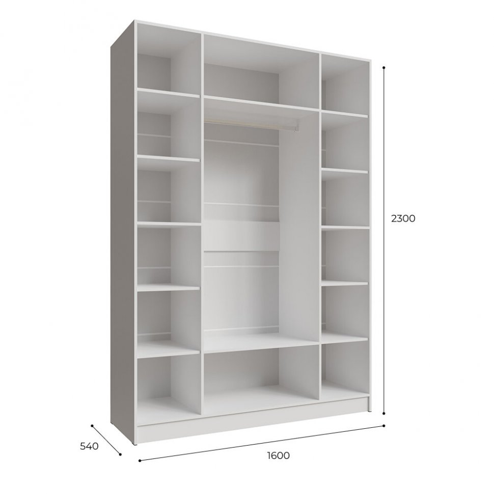 Шкаф Мадрид 1600 с зеркалами (ТЭКС) Ателье светлое