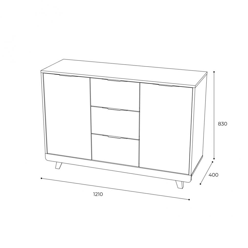Комод Мегаполис КМ-15 (БТС) Дуб Каньон / Серый F04