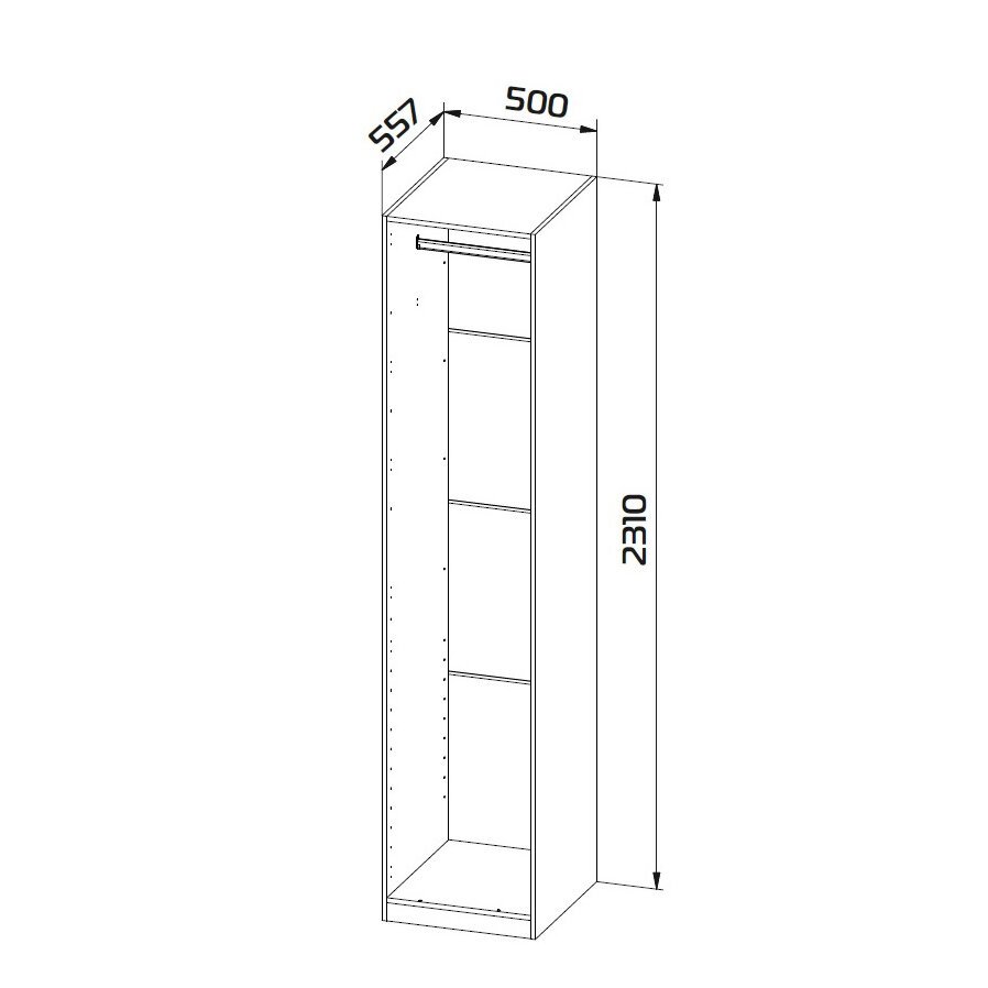 Корпус шкафа (01) 500 Квадро (Ижмебель) Дуб вотан