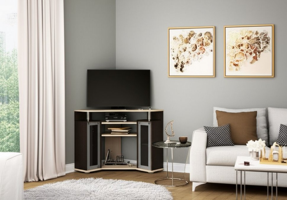 Тумба ТВ угловая 044 2у (ТЭКС) Венге