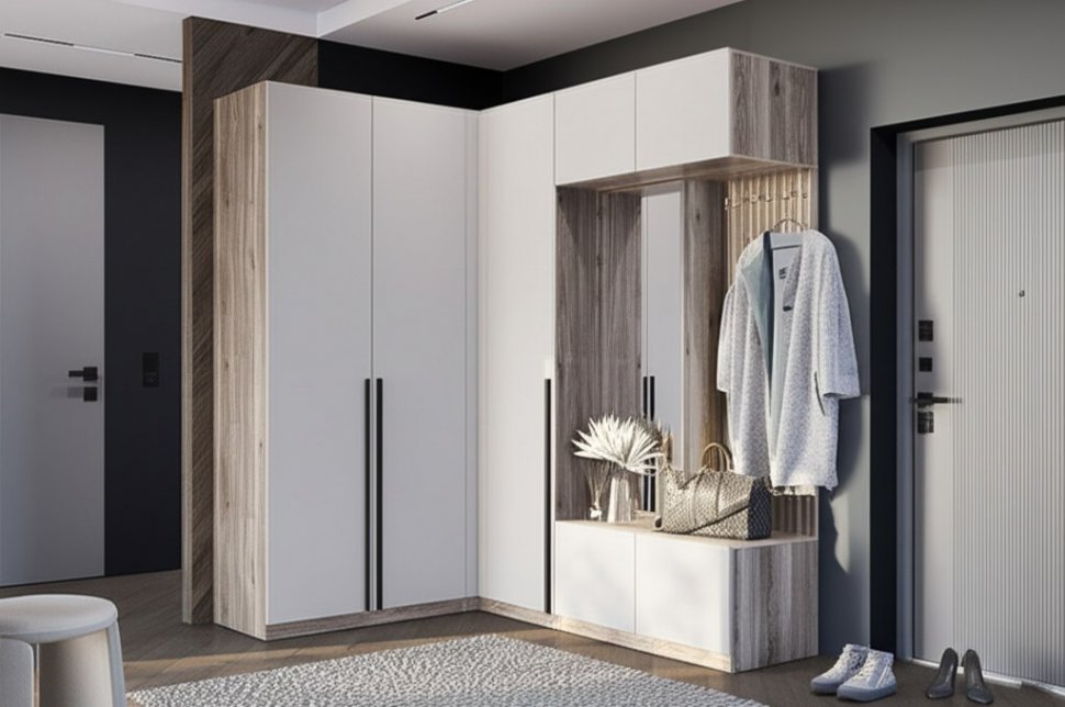 Шкаф угловой Урбан ШКУ-06, Дуб смоки, Кашемир