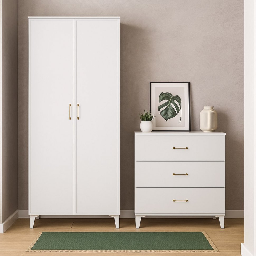 Шкаф 2-х створчатый Толедо ТШ-30, Белый