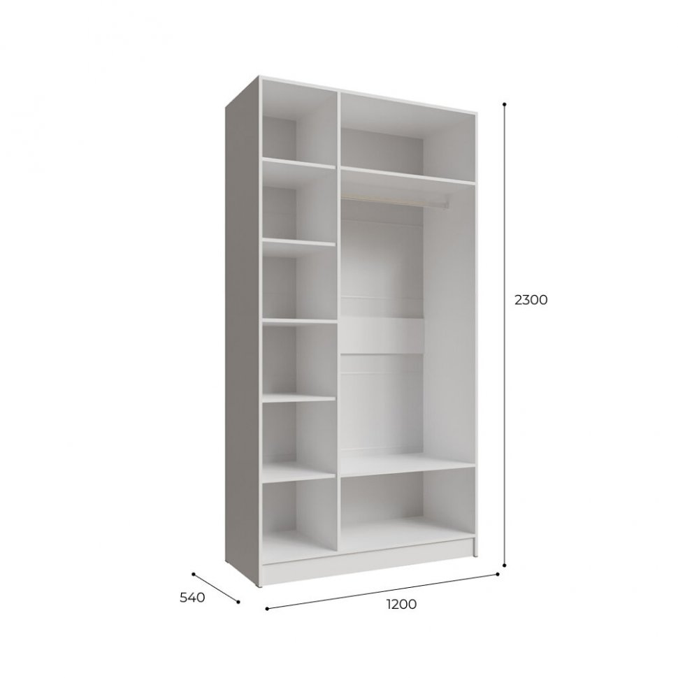 Шкаф Мадрид 1200 с зеркалами (ТЭКС) Белый