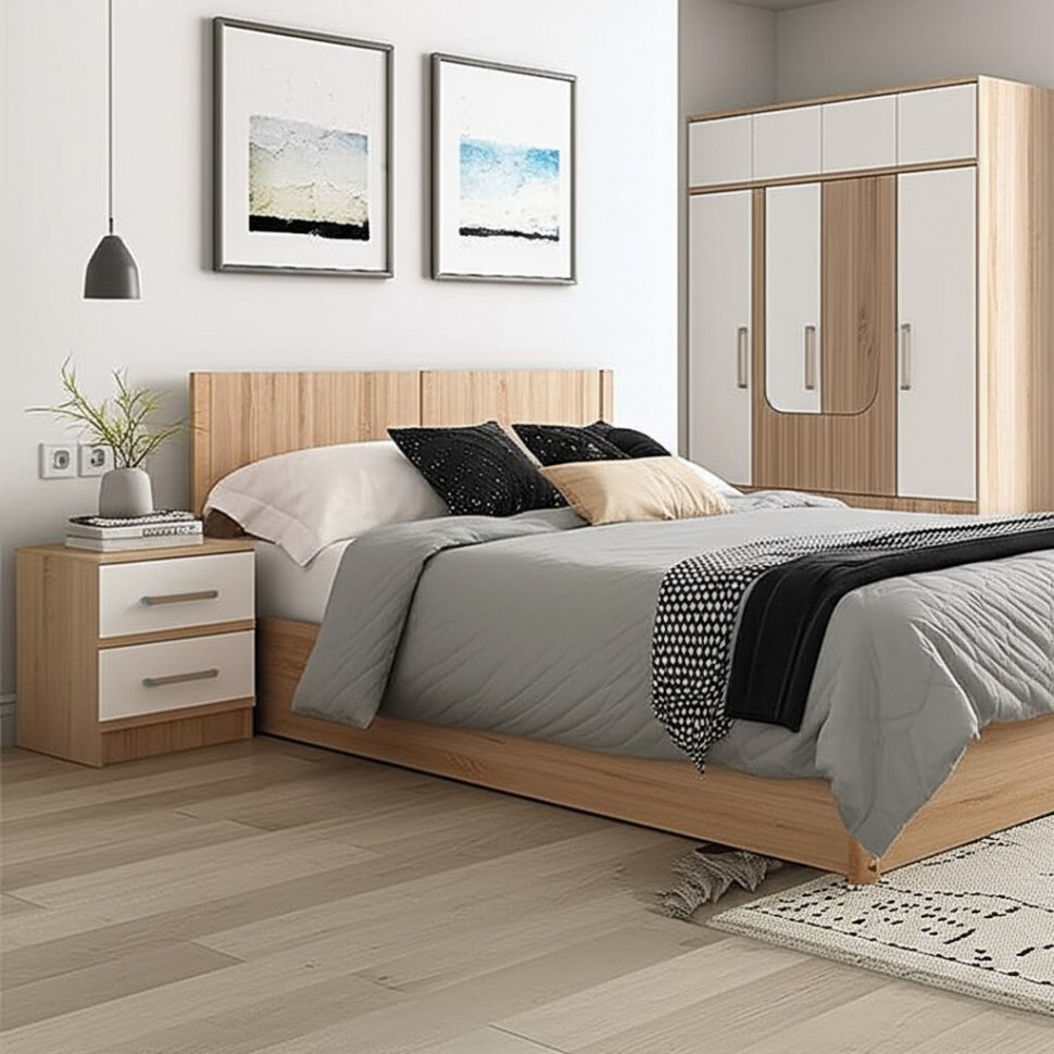 Тумбы Сакура (БТС) 2 шт. Белый/Дуб Сонома