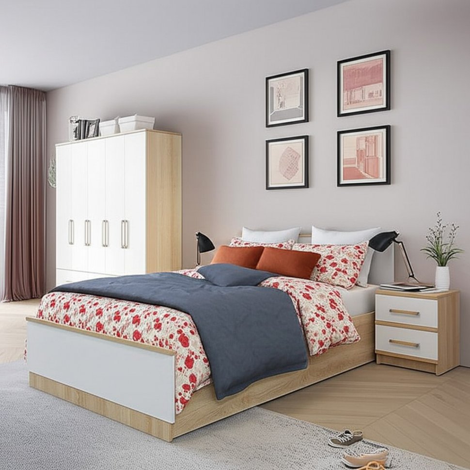 Тумбы Сакура (БТС) 2 шт. Белый/Дуб Сонома