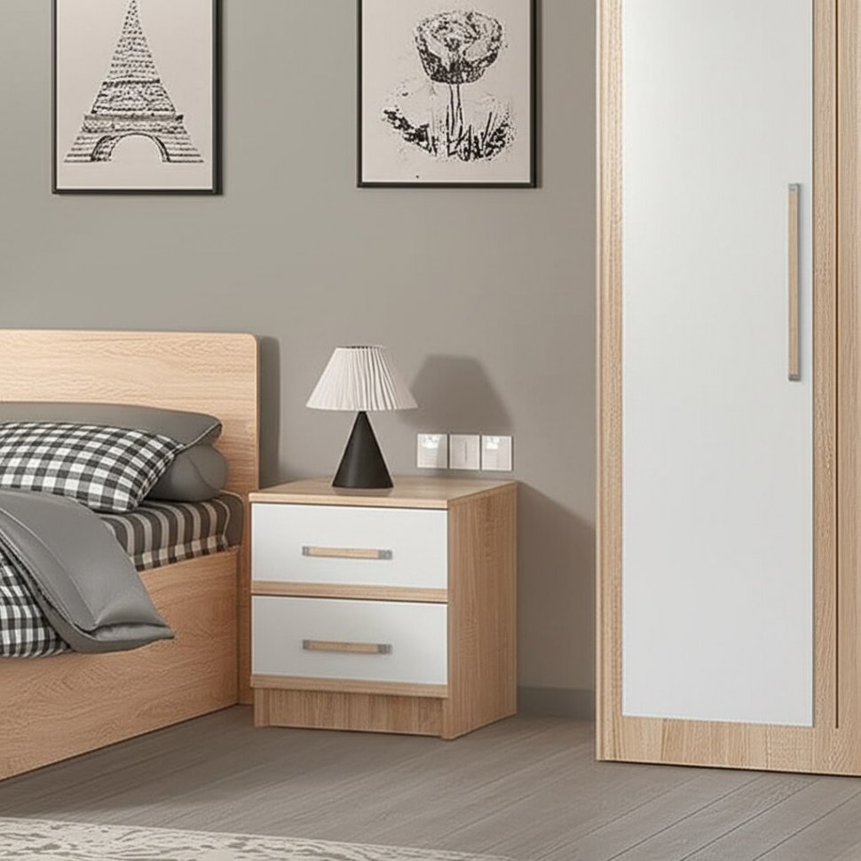 Тумбы Сакура (БТС) 2 шт. Белый/Дуб Сонома