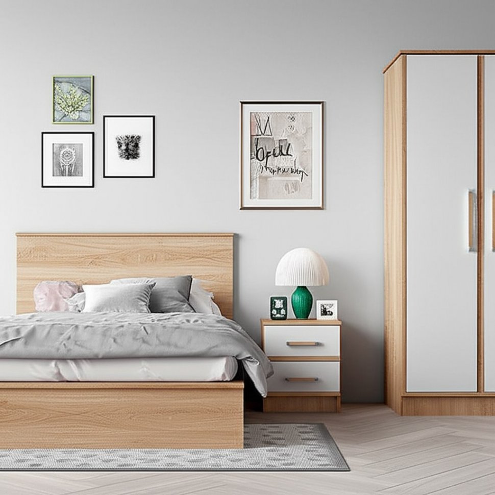 Тумбы Сакура (БТС) 2 шт. Белый/Дуб Сонома