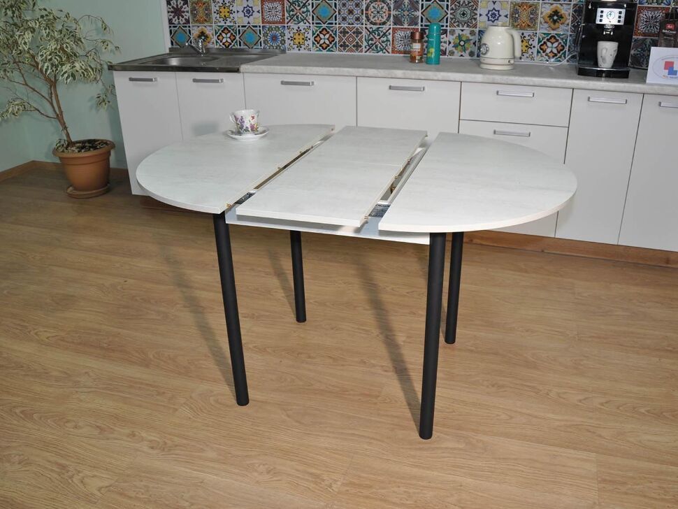 Стол обеденный Ники Черный / Бетон пайн белый