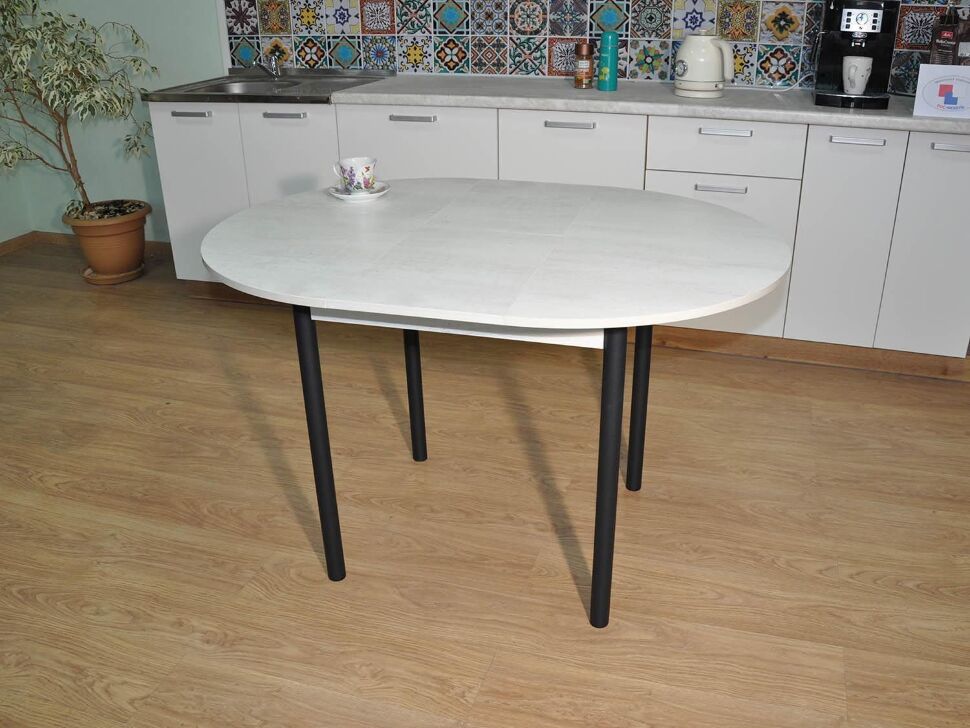 Стол обеденный Ники Черный / Бетон пайн белый