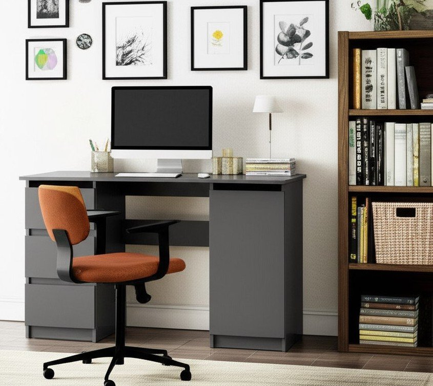 Стол письменный Денвер с ящиками 120 (Графит серый)