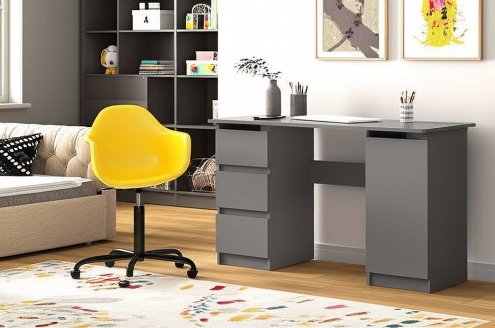 Стол письменный Денвер с ящиками 120 (Графит серый)