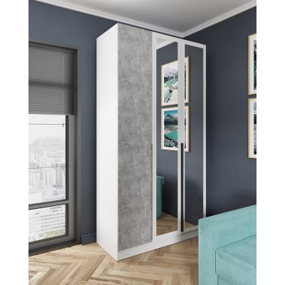 Шкаф Мадрид 1200 с зеркалами (ТЭКС) Ателье светлое