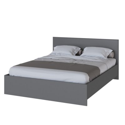 Кровать 160x200 с настилом из ДСП Плейона, Графит серый