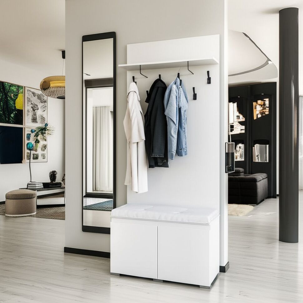 Вешалка с тумбой Плейона (ТЭКС) Белый