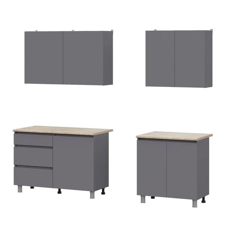 Кухня Денвер 2 м Комплект (Графит Серый)