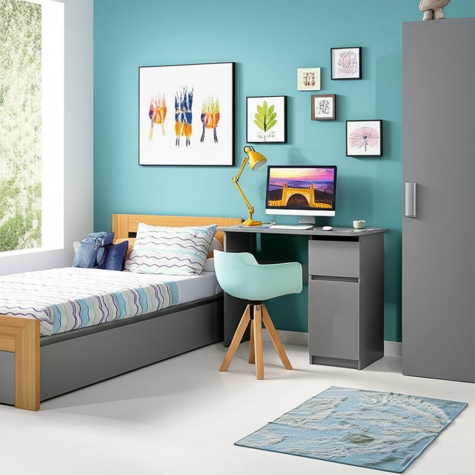 Стол письменный Денвер 90 (Графит серый)