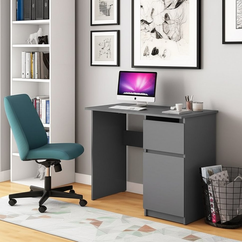 Стол письменный Денвер 90 (Графит серый)