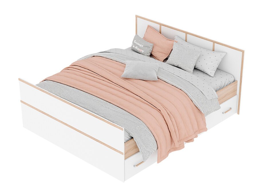 Кровать 160х200 с ящиками Сакура (БТС) с проложками из ДСП