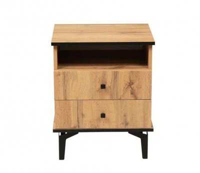 Тумба прикроватная Либерти 51.17 (опора h150) Дуб Вотан/Черный