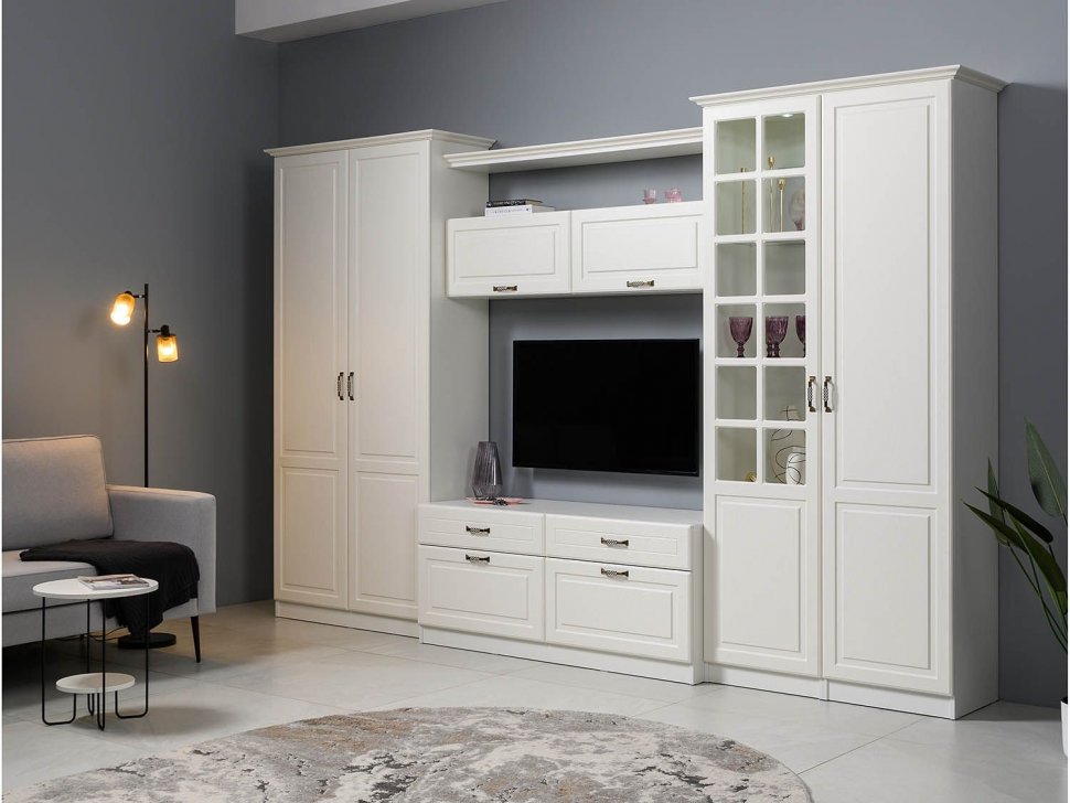 Гостиная Ливерпуль 2 Белый/Ясень ваниль