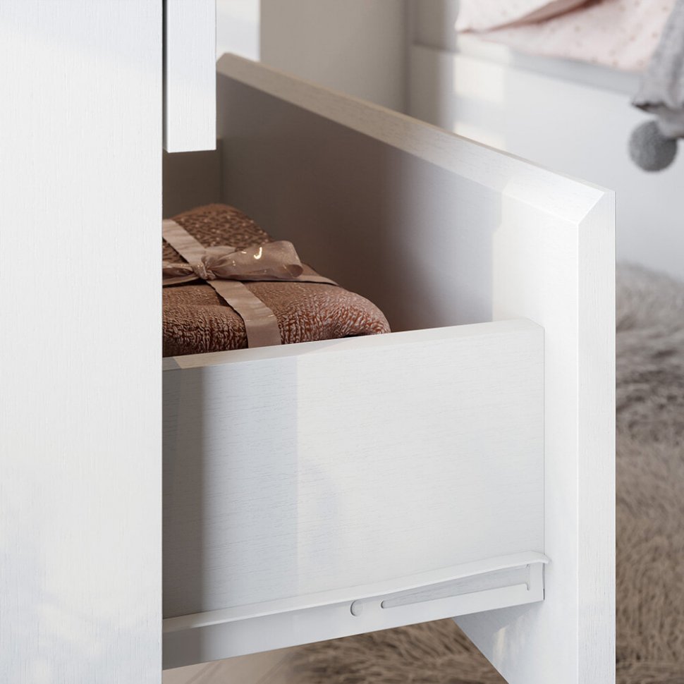 Шкаф двухстворчатый с ящиками Токио (Белый текстурный)