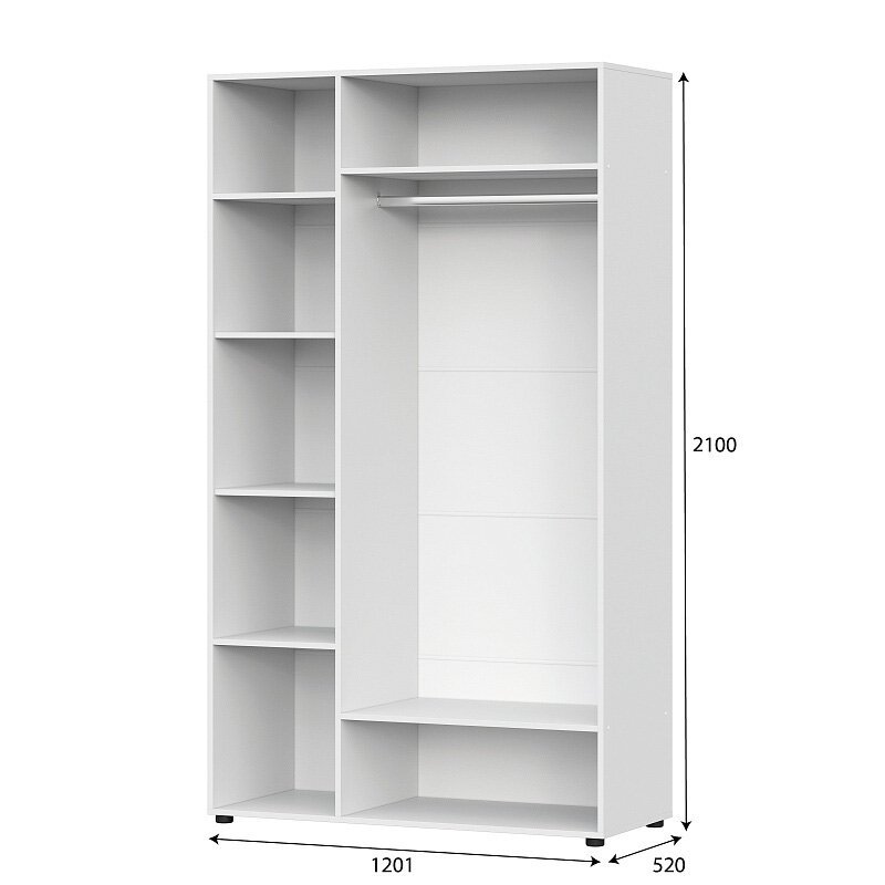 Шкаф трехстворчатый Токио (Белый текстурный)