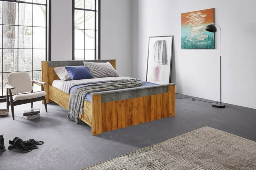 Кровать 160х200 Франк (БТС) КР-14 без основания Крафт/Бетон