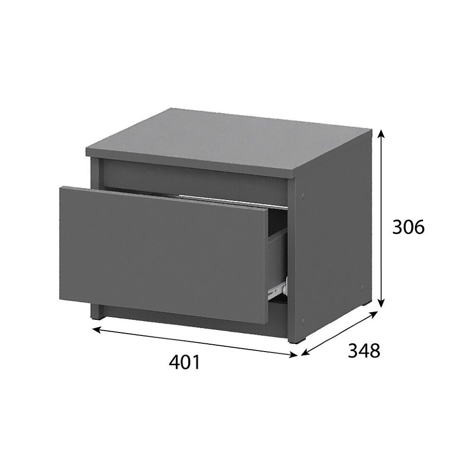Тумба прикроватная Денвер (Графит серый)