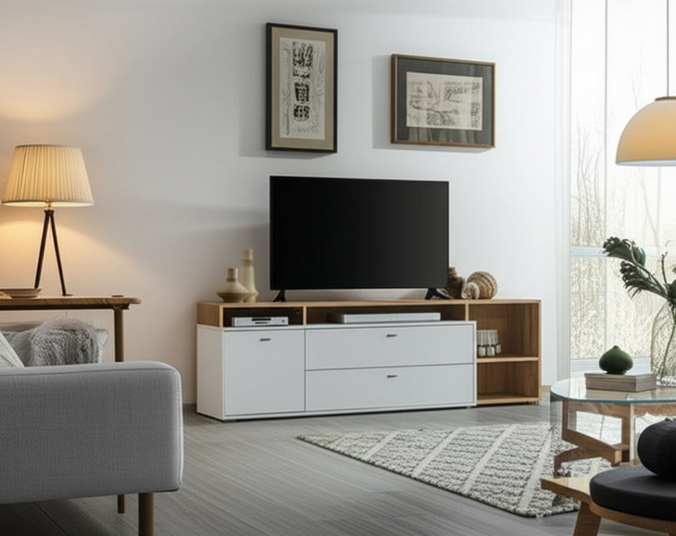 Бэль Тумба 10.92 Дуб Золотой / Белый