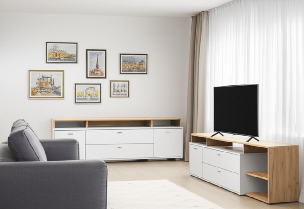 Бэль Тумба 10.92 Дуб Золотой / Белый