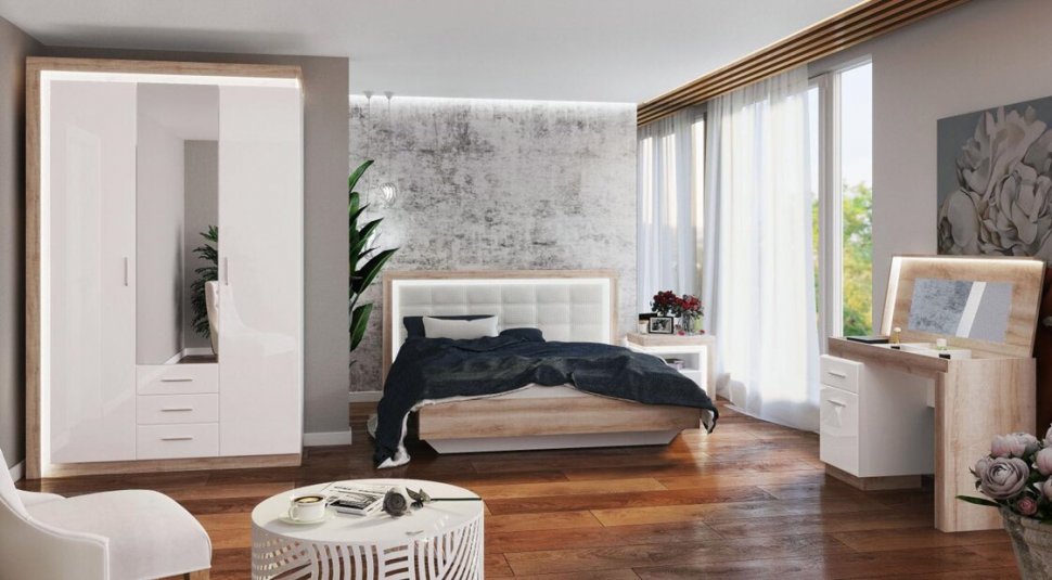 Шкаф 3-х дверный с зеркалом Люмен (Ижмебель) 15