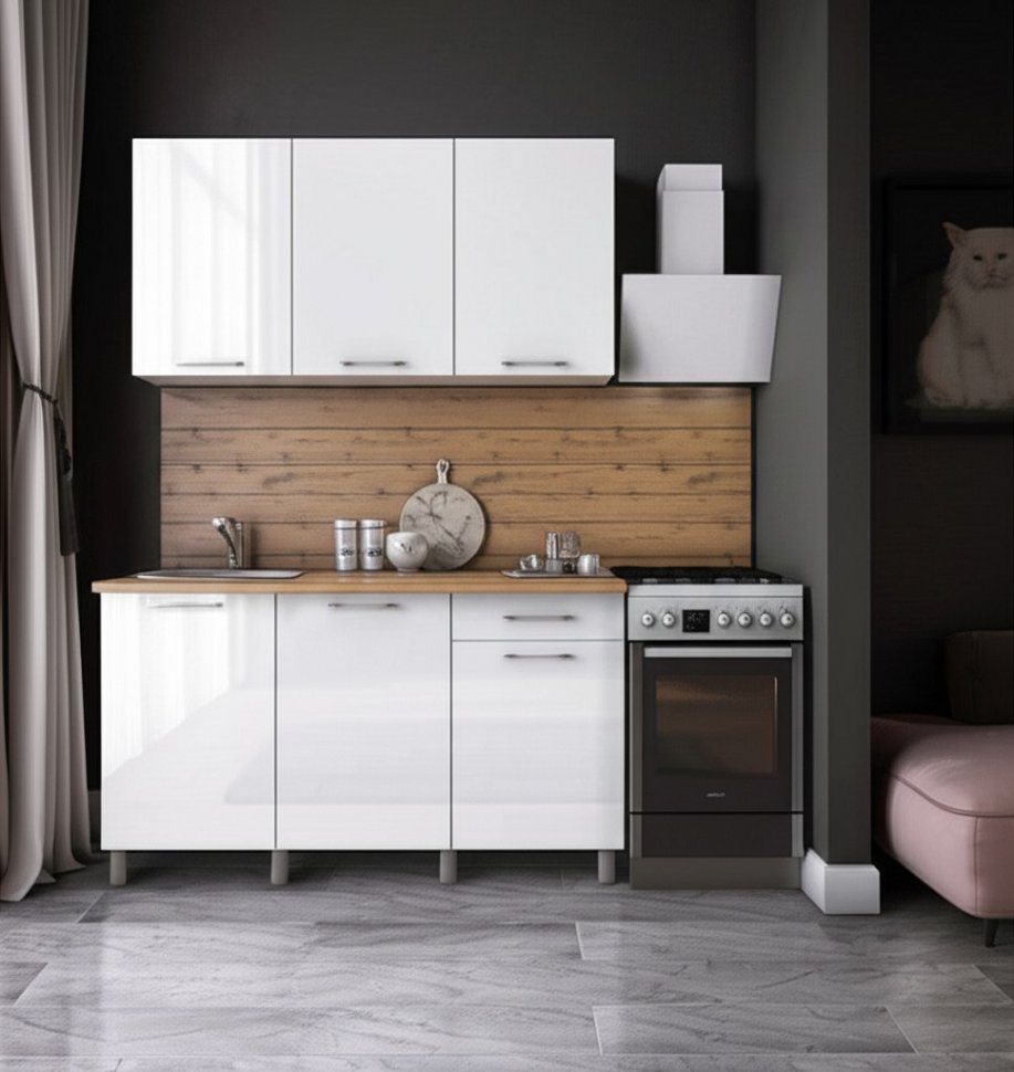 Кухня Танго 1,5 м, Белый