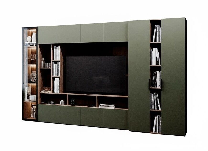 Гостиная Харди 3 Дуб Делано Темный / Зеленый