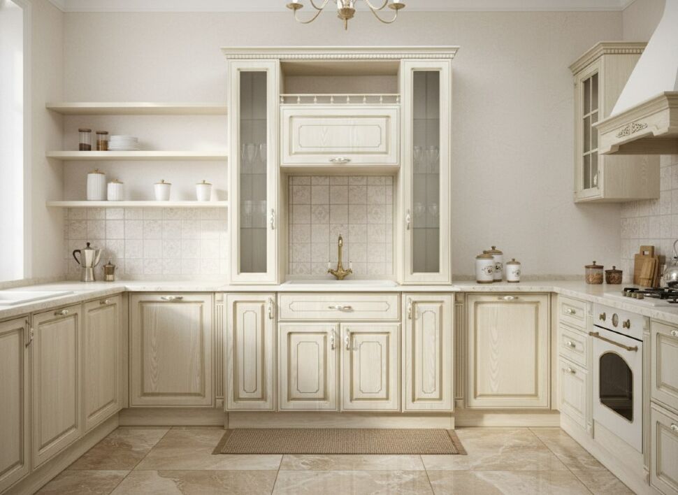 Столовый буфет Анжелика ясень шимо светлый