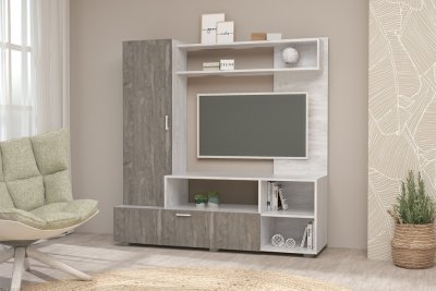 Аллегро 8 гостиная / Бетон светлый/Камень темный