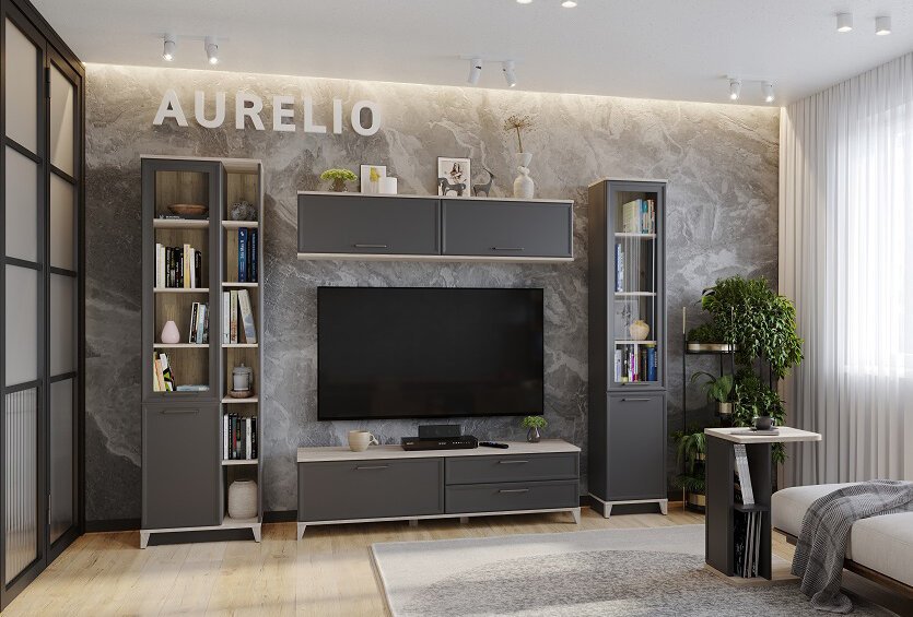 Тумба ТВ Аурелио 3 (Глазов) Антрацит