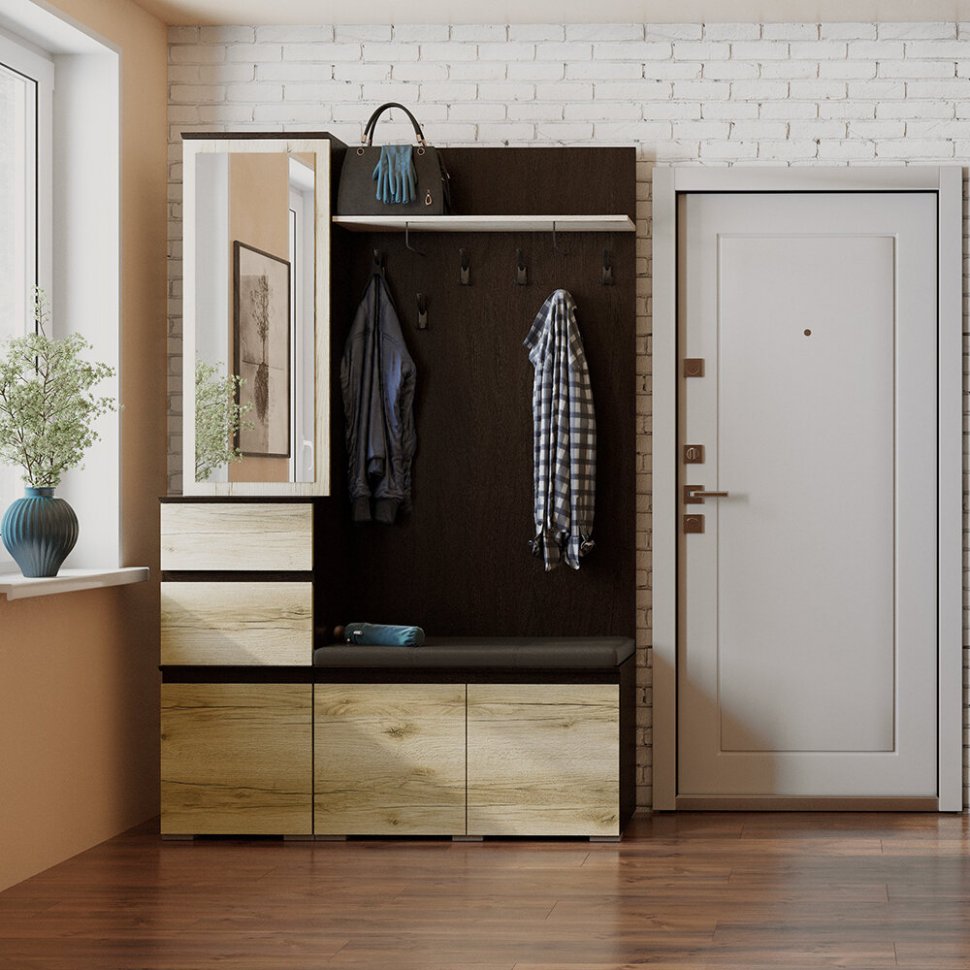 Вешалка с тумбой Плейона (ТЭКС) Дуб делано