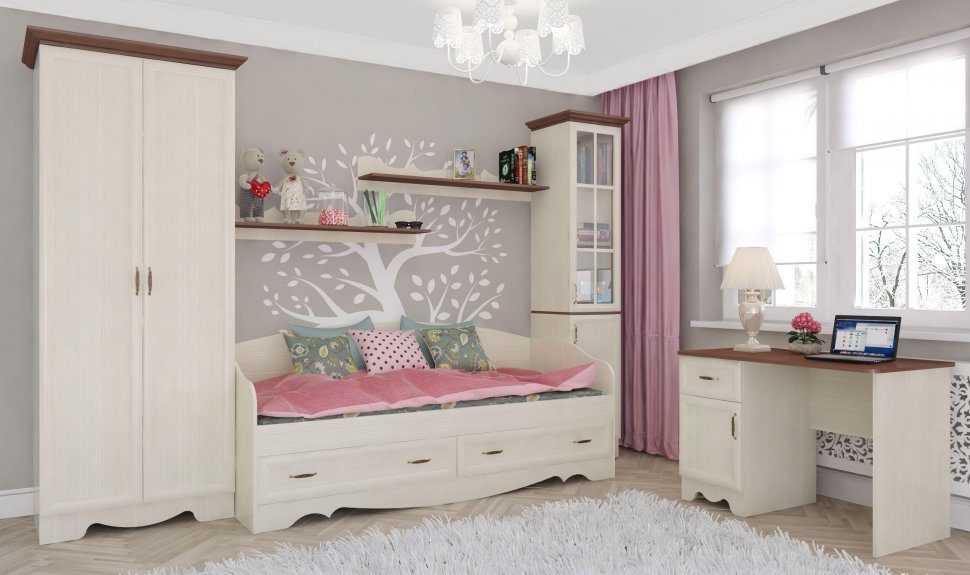 Латте 51-01 Стол письменный Бодега Светлый / Орех Донской