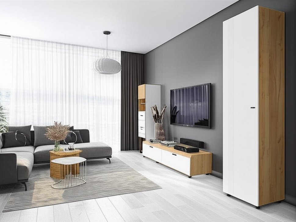 Шкаф одностворчатый  Милан (SV-Мебель) Белый